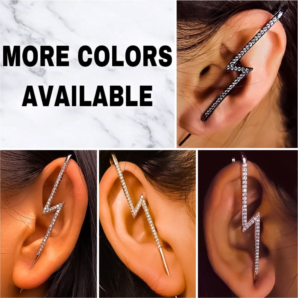 ⚜️[𝟯/$𝟭𝟴]⚜️CZ Gun Metal Flash Ear Hook NEW - Picture 7 of 8